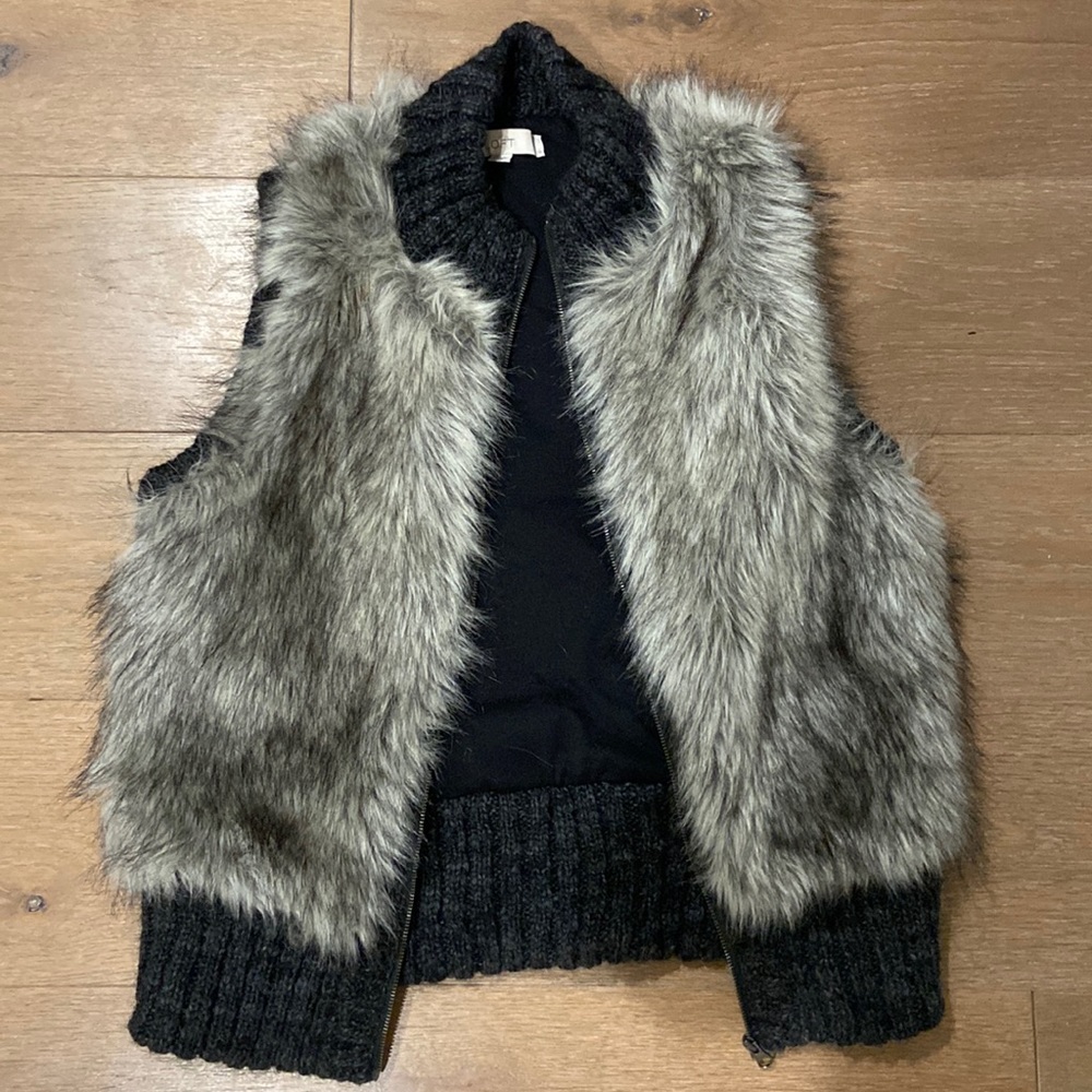 Faux fur sweater vest